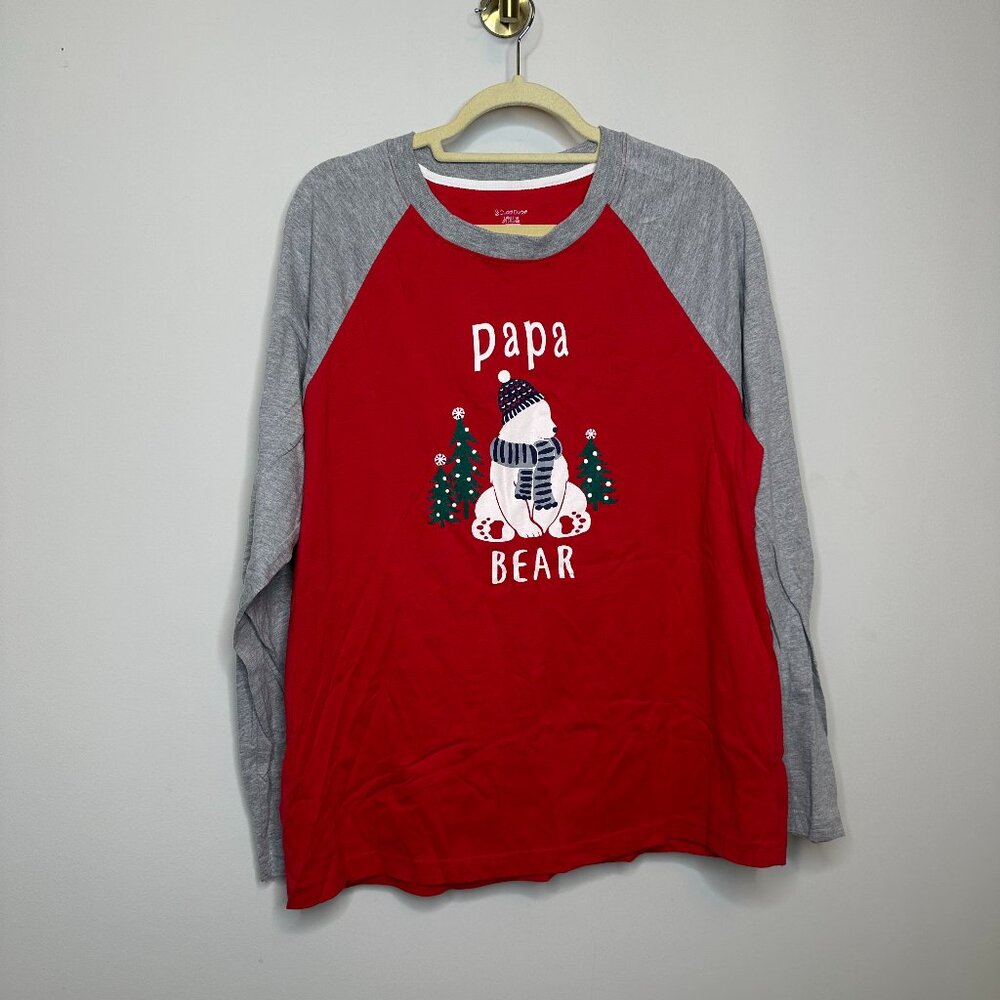 Cuddl Duds Papa Bear Christmas Pajama Top Men's Large